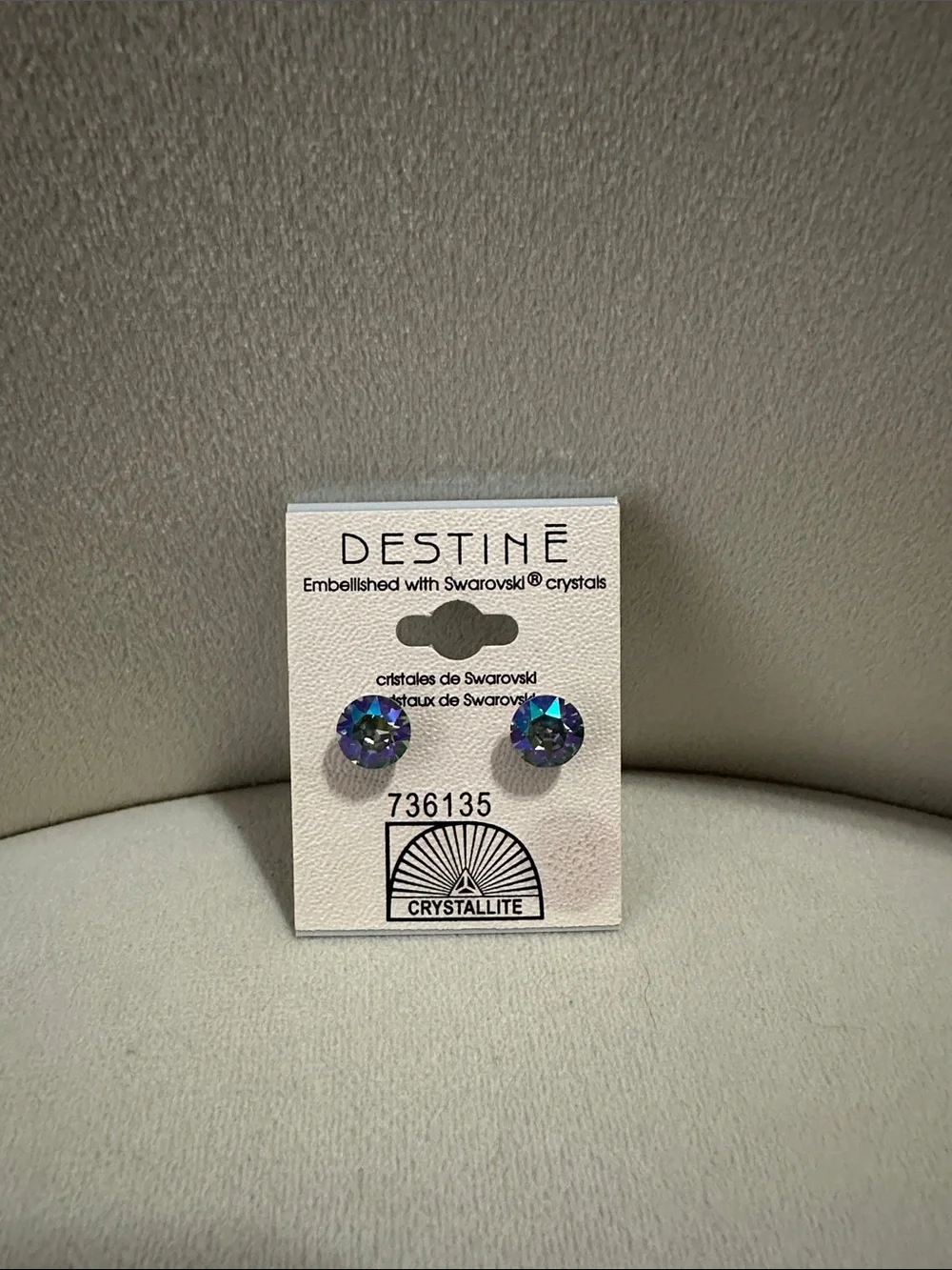 “Crystallite” Destine Swarovski Crystal Stud Earrings - Aurora Borealis